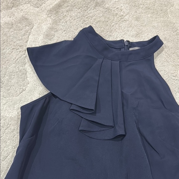 Vince Camuto Blue Asymmetrical One Shoulder Cocktail Dress - Picture 3 of 5